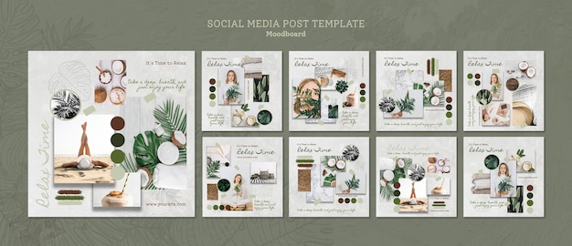 Instragram posts templates with relaxing time