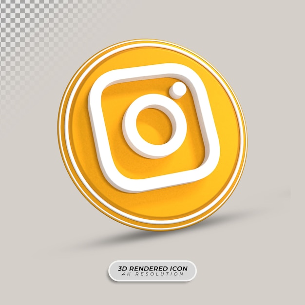 PSD instrgram 3d icon rendering