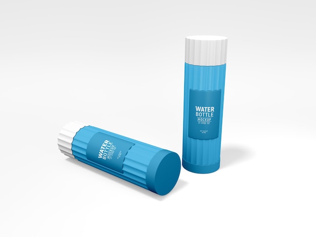 PSD insulated silicone plastic water bottle branding mockup