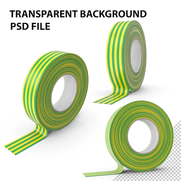 PSD insulating electrical tape green png