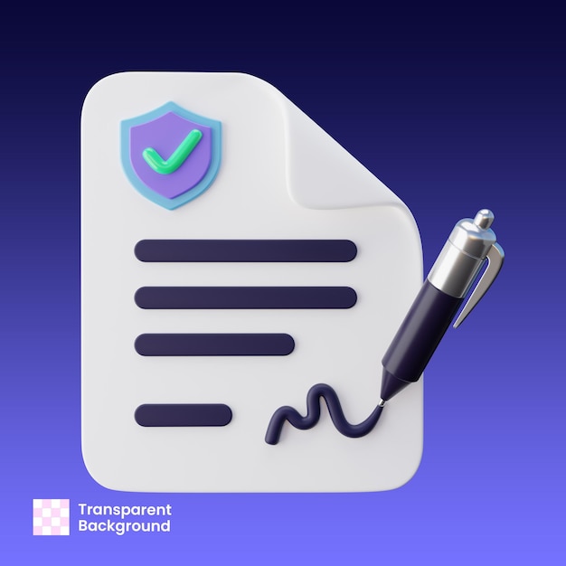 insurance claim document 3d illustration