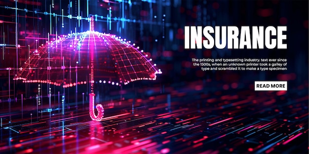 PSD insurance company web banner design background