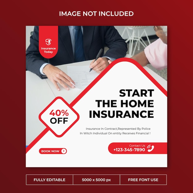 Insurance instagram post social media template