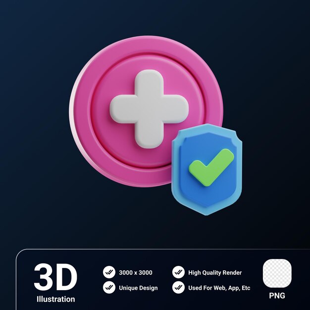 PSD insurance object insurance 3d illustration