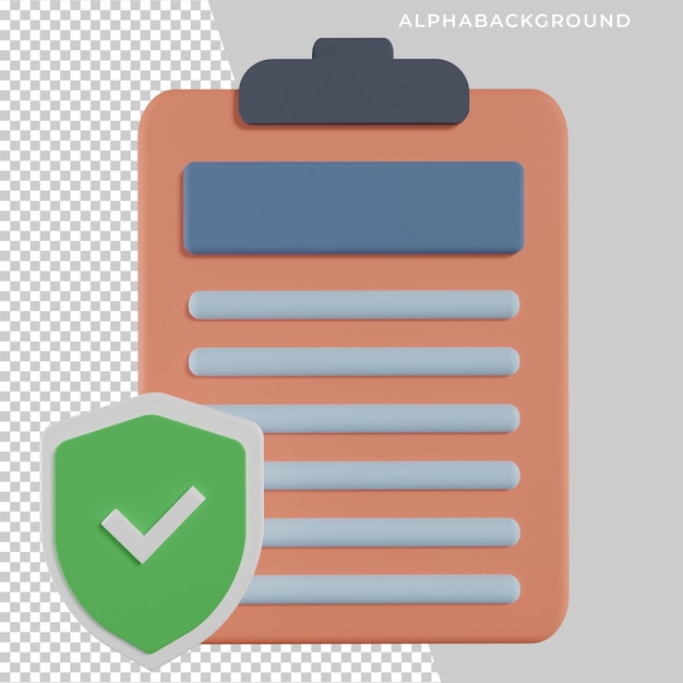 Insurance policy 3d icon illustration