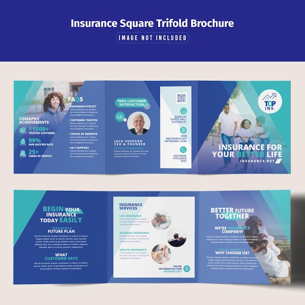 PSD insurance trifold brochure template