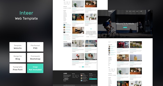 PSD inteer blog websjabloon