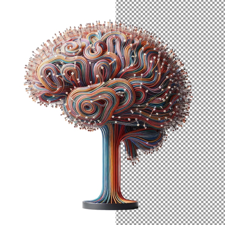PSD intellectual insight transparent background brain design