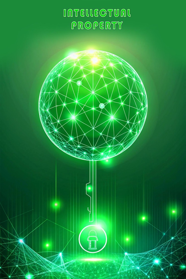 PSD intellectual property concept low poly style design for poster