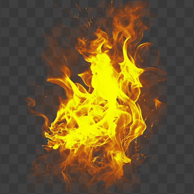 Intense Fire Blaze with Vivid Combustion Design Isolated on A Transparent Background