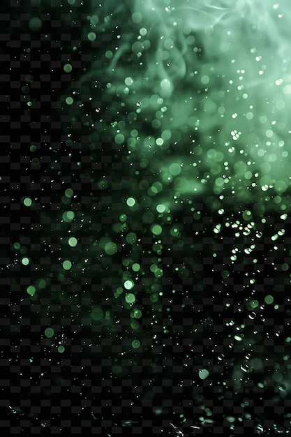 PSD intense glistening precipitation with heavy smoke and green png neon light effect y2k collection