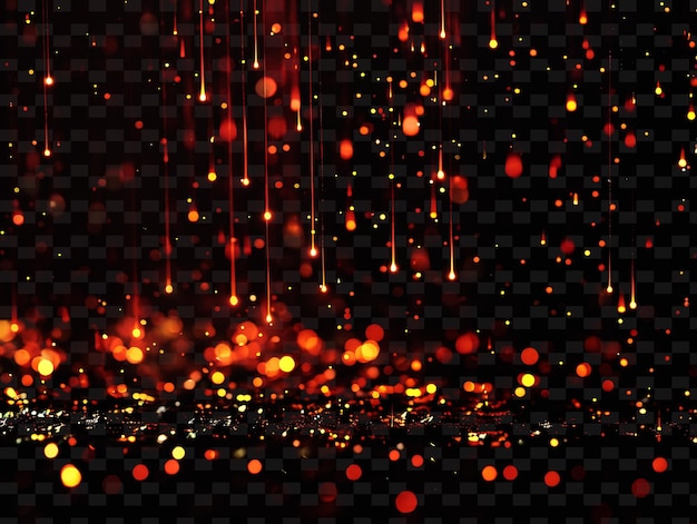 PSD intense glowing ember rain with smoldering ashes and red ora png neon light effect y2k collection