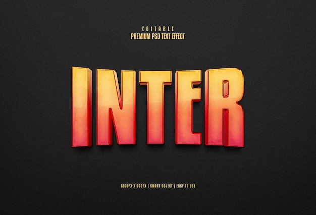 Inter editable premium psd text effect