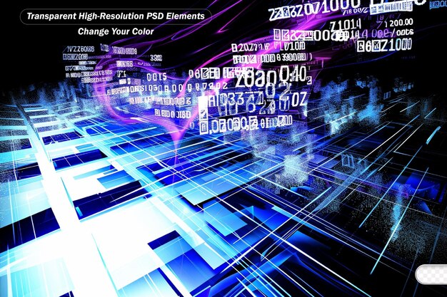 PSD interactie van getallen spoor abstracte rechthoekige eenheden kleuren en licht over het onderwerp van cloud computing