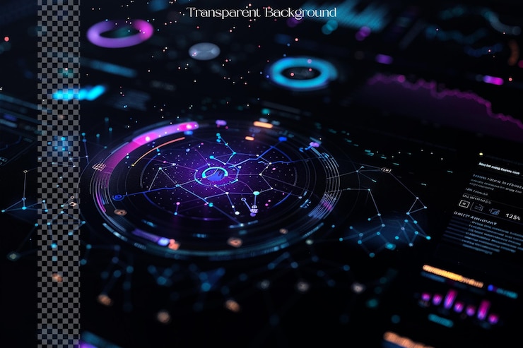 PSD interactive infographics utilize animations and transitions on transparent background