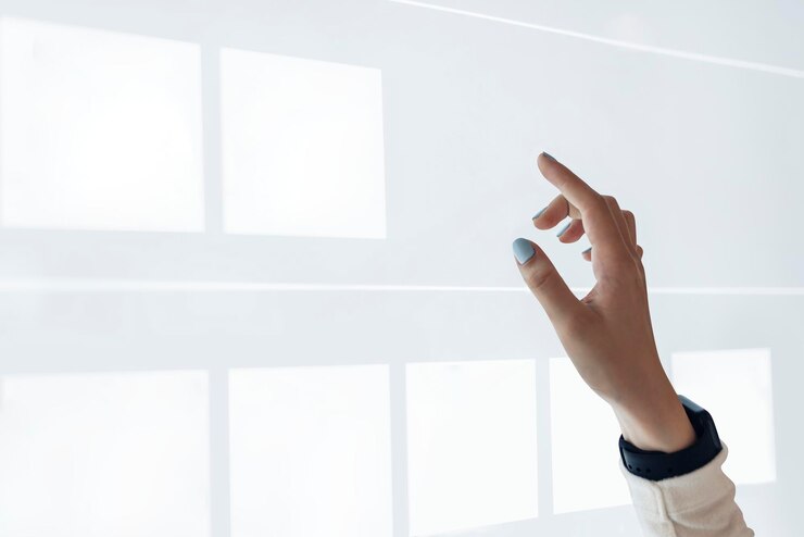 PSD interactive screen mockups on a wall psd