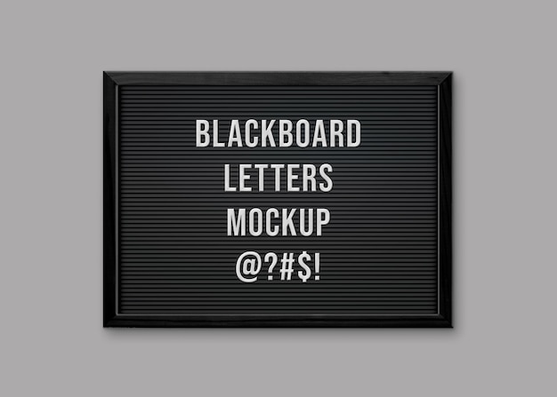 PSD lettere intercambiabili blackboard mockup