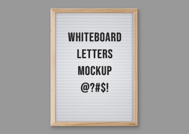 PSD interchangeable letters whiteboard mockup