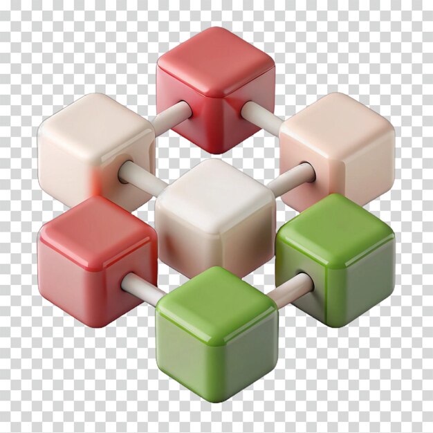 Interconnected Cubes A 3D Network Visualization