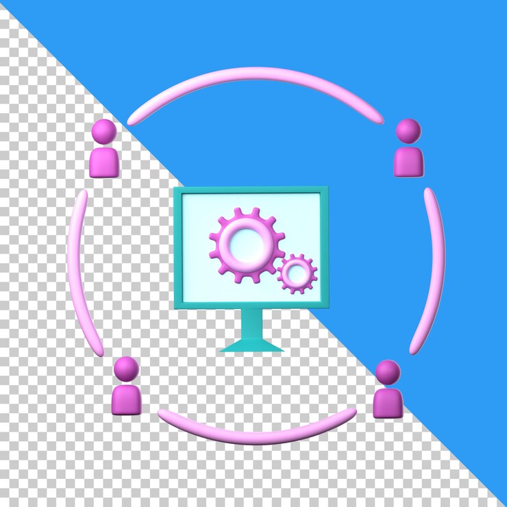 PSD interconnected systems icon isolated on the transparent background