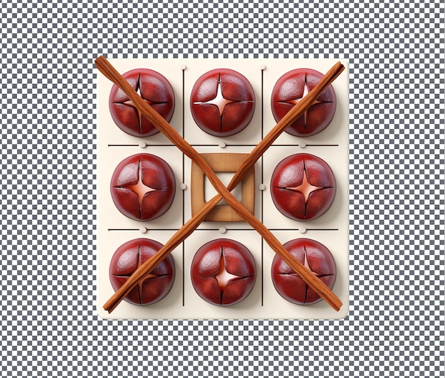 PSD interesting ramadan themed 3d tic tac toe isolated on transparent background