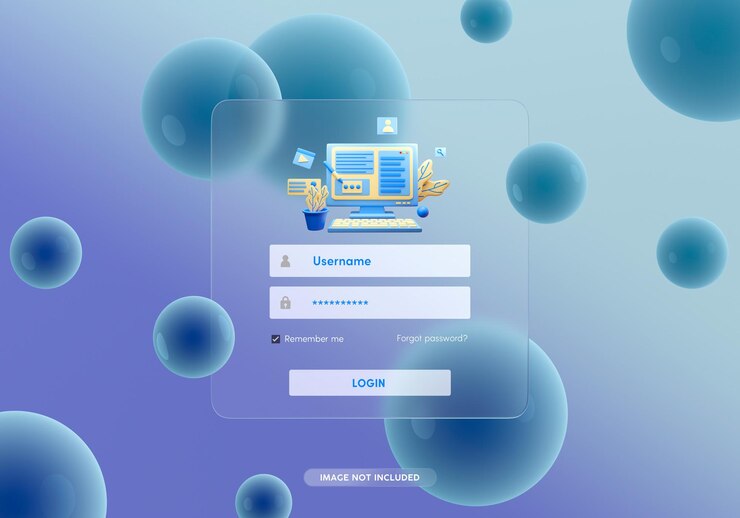 PSD interface presentation mockup glassmorphism effects
