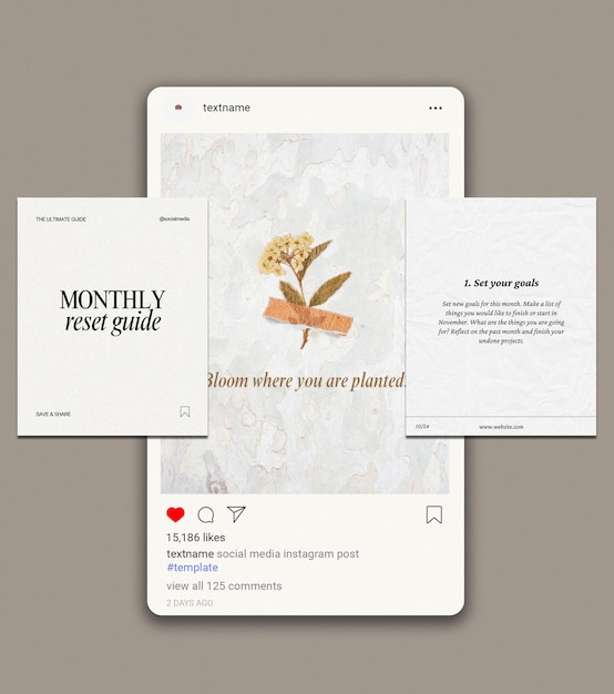 Interfejs Instagram Mockup szablon post psd projekt