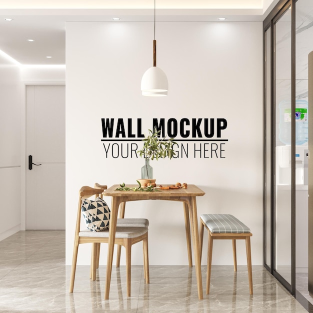 Interieur eetkamer muur Mockup