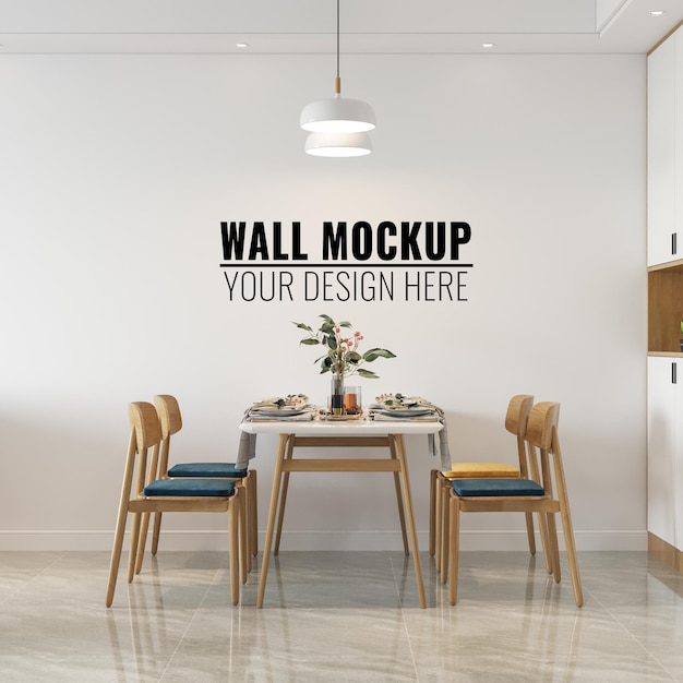 Interieur eetkamer muur mockup