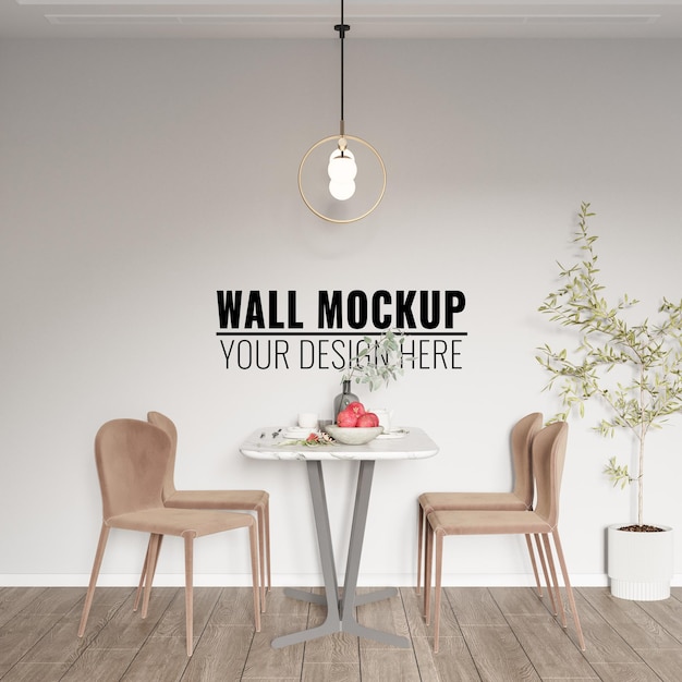 Interieur eetkamer muur Mockup