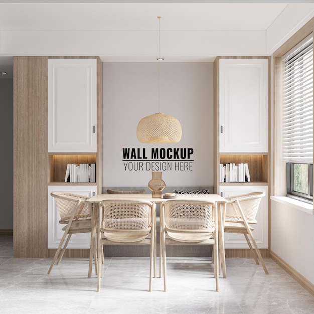 Interieur eetkamer muur mockup