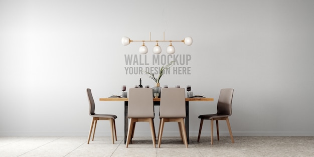 Interieur eetkamer muur mockup