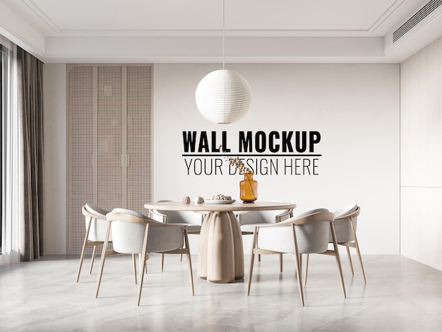 Interieur eetkamer muur mockup