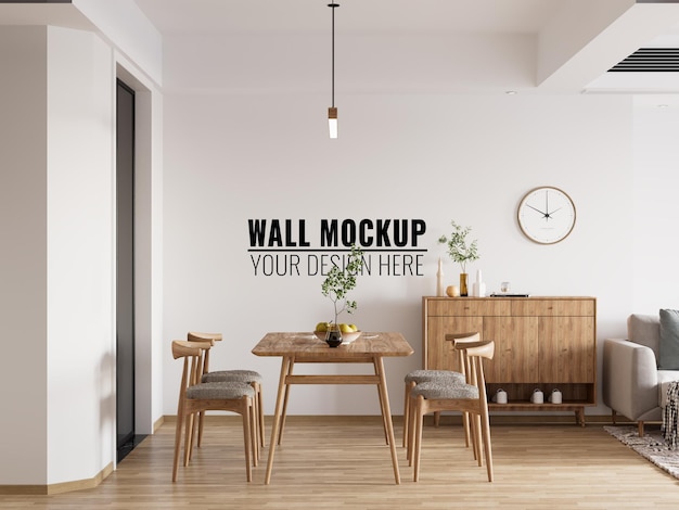 Interieur eetkamer muur mockup