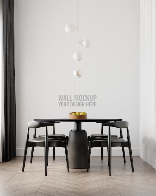 Interieur eetkamer wallpaper mockup