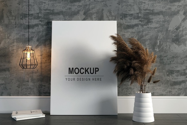 Interieur fotolijst mockup in 3D-rendering