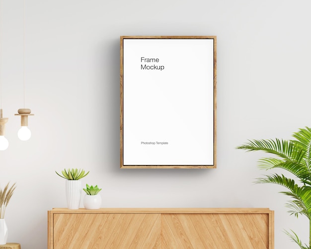 Interieur Frame Mockup op muur achtergrond
