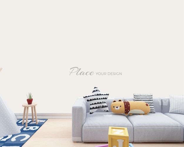 Interieur kinderkamer mockup