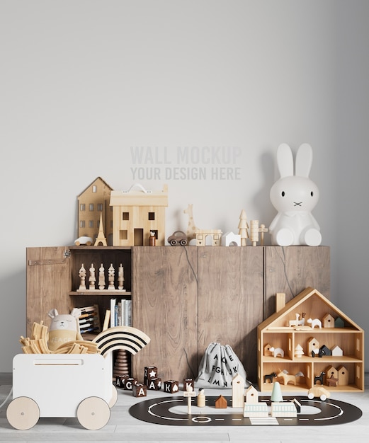 Interieur kinderkamer wallpaper mockup