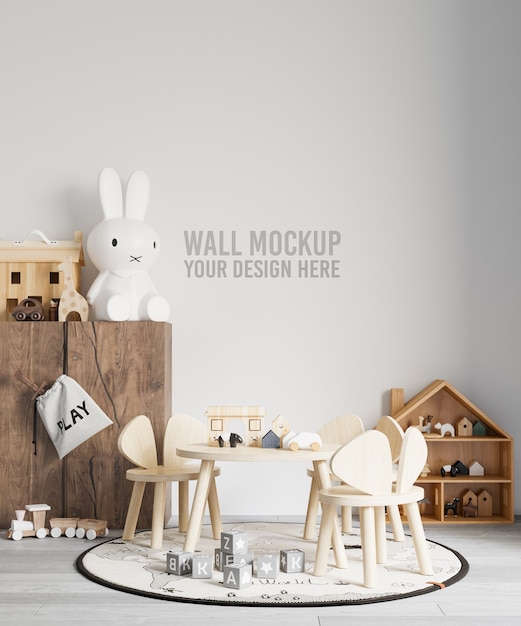 Interieur kinderkamer wallpaper mockup