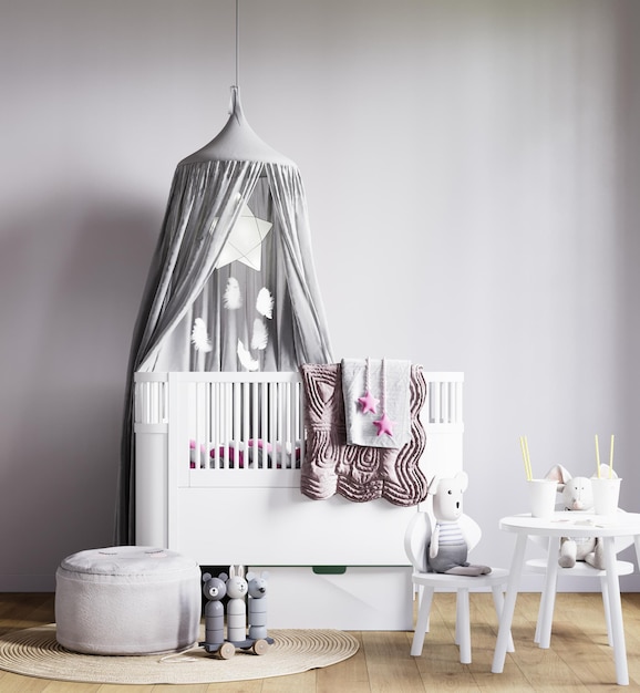 Interieur kinderkamer wallpaper mockup