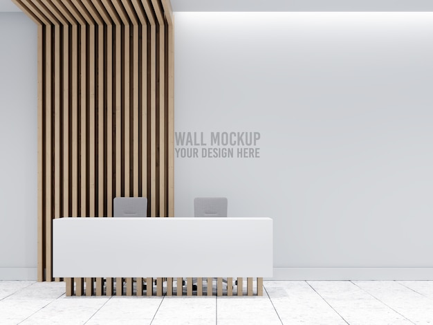 Interieur medische kliniek muur mockup