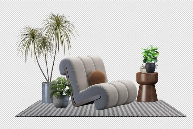 Interieur mockup 3d-rendering geïsoleerd