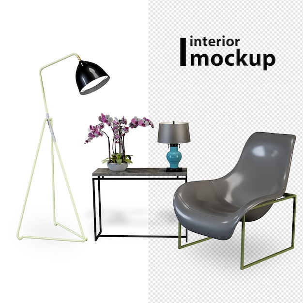 Interieur mockup 3d-rendering