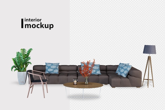 Interieur mockup 3d-rendering