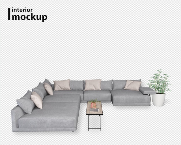 Interieur mockup 3d-rendering