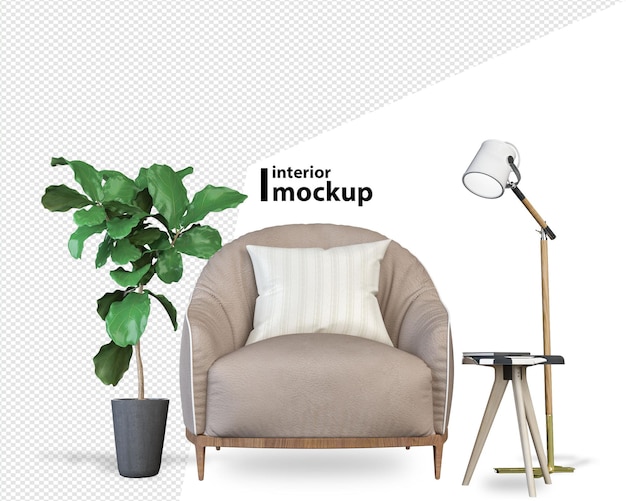 Interieur mockup 3d-rendering