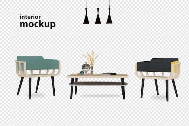 Interieur mockup 3d-rendering