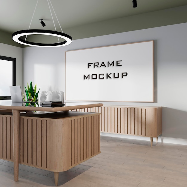 Interieur modern kantoor frame mockup premium psd