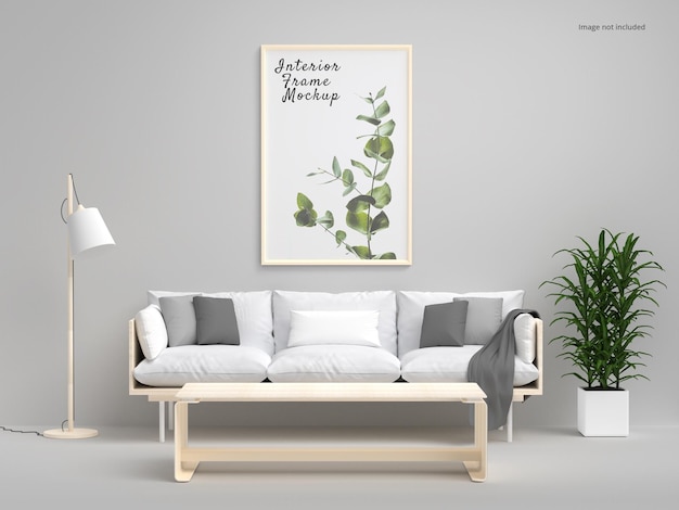 PSD interieur poster verticaal frame mockup